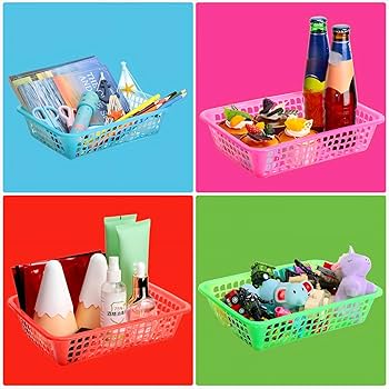Amazon.co.jp: Thenshop 40ピース 教室用プラスチックバスケット